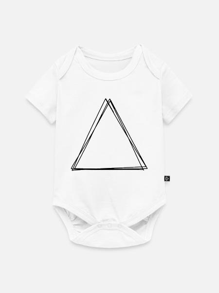 Dreieck handgezeichnet - Baby Premium Kurzarmbody - Weiß