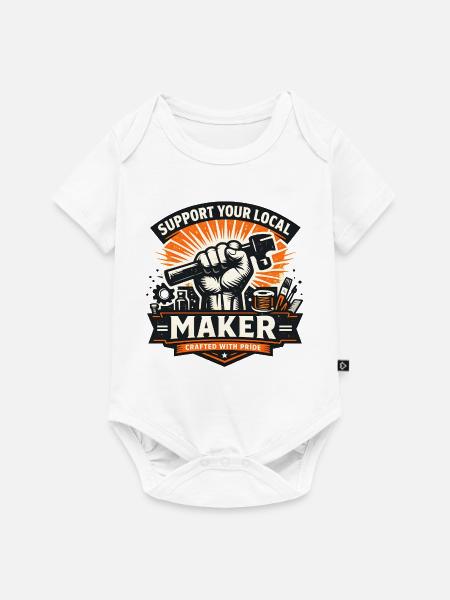 Unterstütze Lokalen Maker - Baby Premium Kurzarmbody - Weiß