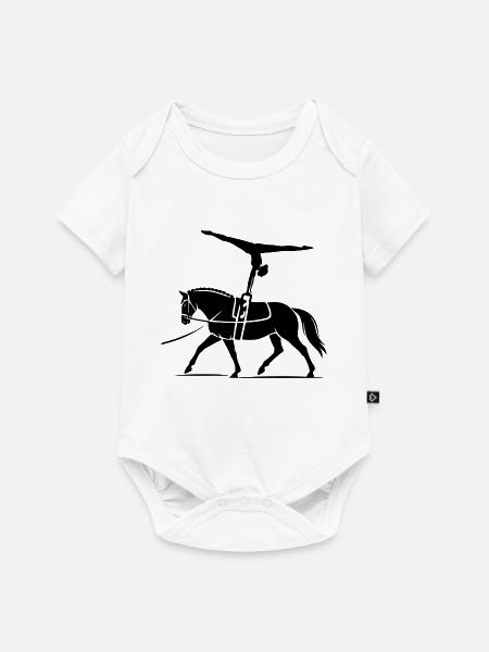 Voltigieren – Pferdeliebe trifft Turnsport - Baby Premium Kurzarmbody - Weiß
