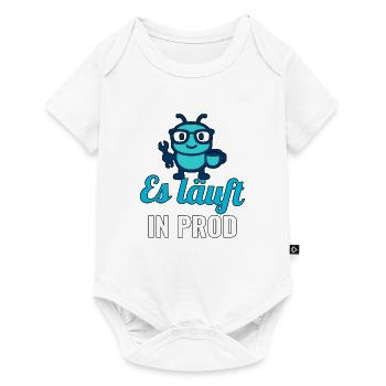 In Prod läuft's – Geschenk für Entwicklerteam - Baby Premium Kurzarmbody - Weiß - Vorne