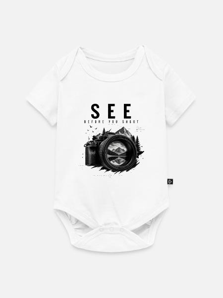 Alpenreflex Kamera - Baby Premium Kurzarmbody - Weiß