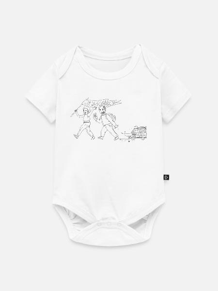 Team Waldinghaus schwarz - Baby Premium Kurzarmbody - Weiß