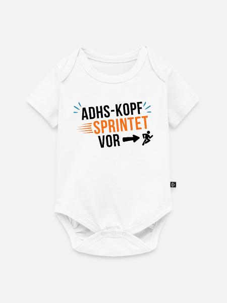 ADHS-Kopf sprintet vor - Baby Premium Kurzarmbody - Weiß
