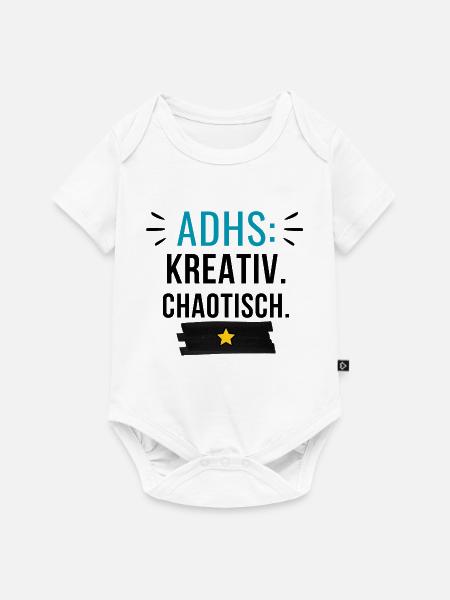 ADHS – Kreativ. Chaotisch. - Baby Premium Kurzarmbody - Weiß