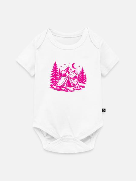 Magenta Moonlit Camp Abenteuer - Baby Premium Kurzarmbody - Weiß