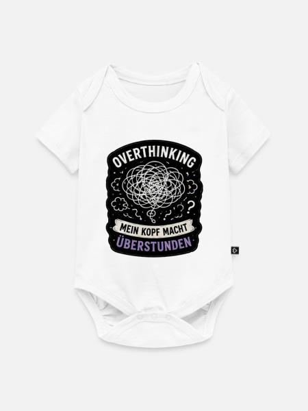 Overthinking Kopf Überstunden - Baby Premium Kurzarmbody - Weiß