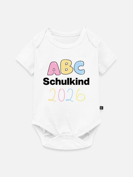 SCHULKIND 2026, EINSCHULUNG, ERSTKLÄSSLER, SCHULE - Baby Premium Kurzarmbody - Weiß