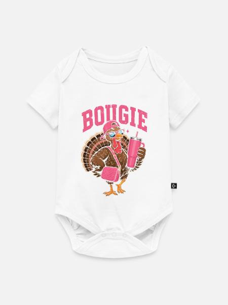 Boogie-Turkey im Pink-Style - Baby Premium Kurzarmbody - Weiß