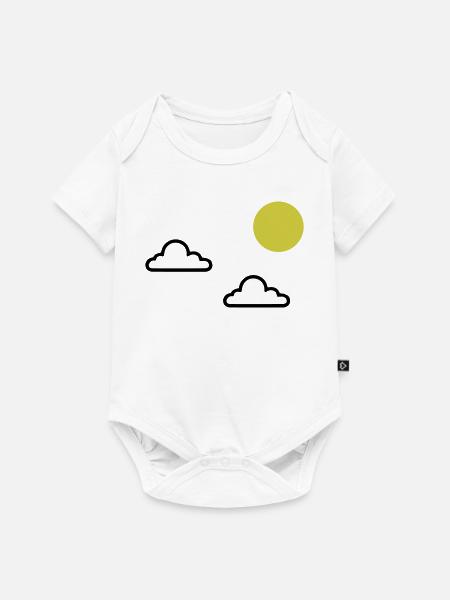 Wolken mit Sonne Minimal - Baby Premium Kurzarmbody - Weiß