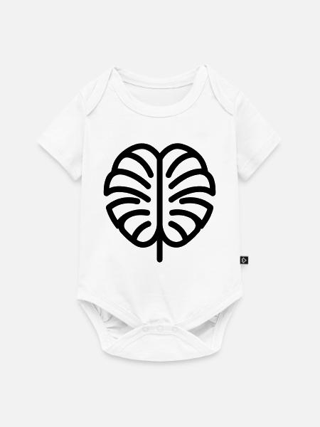 tropisches Blatt - Baby Premium Kurzarmbody - Weiß
