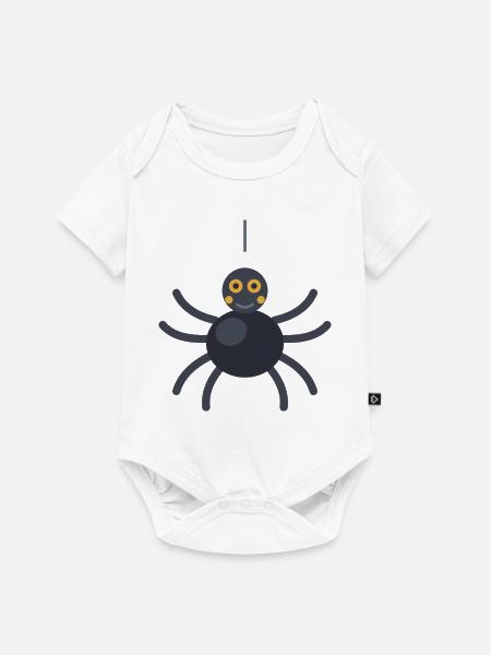 Niedliche Halloween-Spinne im Cartoon-Stil - Baby Premium Kurzarmbody - Weiß