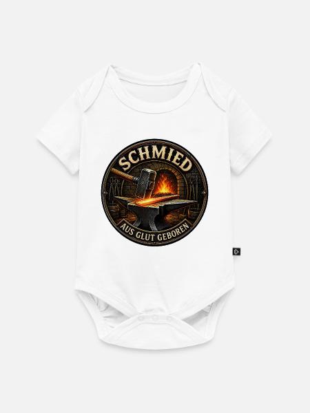 Schmied – Aus Glut geboren - Baby Premium Kurzarmbody - Weiß