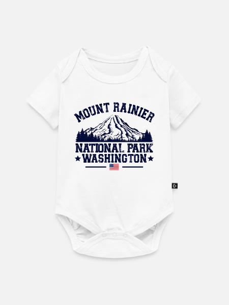 Mount Rainier Nationalpark Washington - Baby Premium Kurzarmbody - Weiß