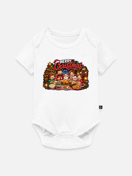 Merry Christmas - Baby Premium Kurzarmbody - Weiß