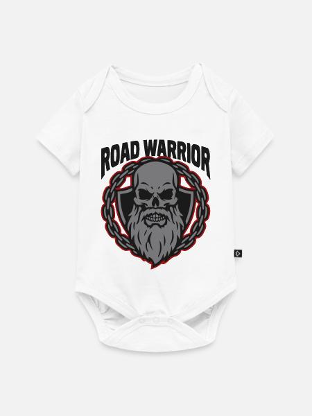 Totenkopf Biker Wappen Logo - Baby Premium Kurzarmbody - Weiß