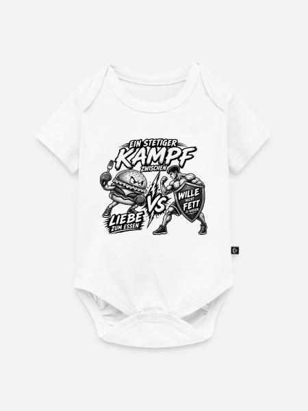 Liebe zum Essen vs nicht fett werden - Baby Premium Kurzarmbody - Weiß