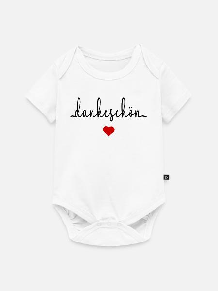 Danke Dankeschön Herz - Baby Premium Kurzarmbody - Weiß