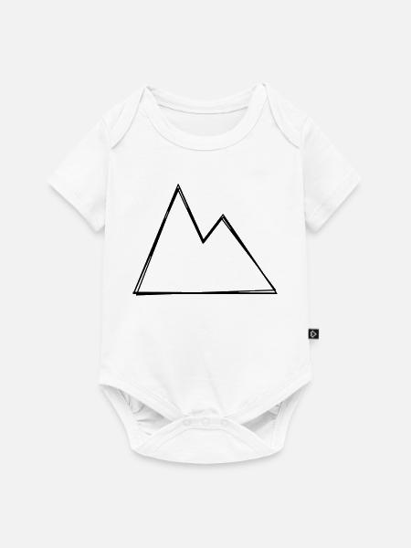 Berg handgezeichnet - Baby Premium Kurzarmbody - Weiß