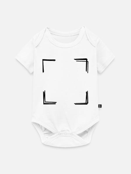 Rahmenecken handgezeichnet - Baby Premium Kurzarmbody - Weiß