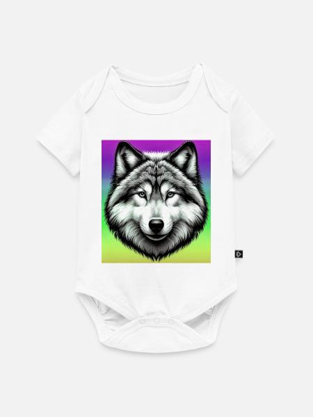 Wolf - Baby Premium Kurzarmbody - Weiß