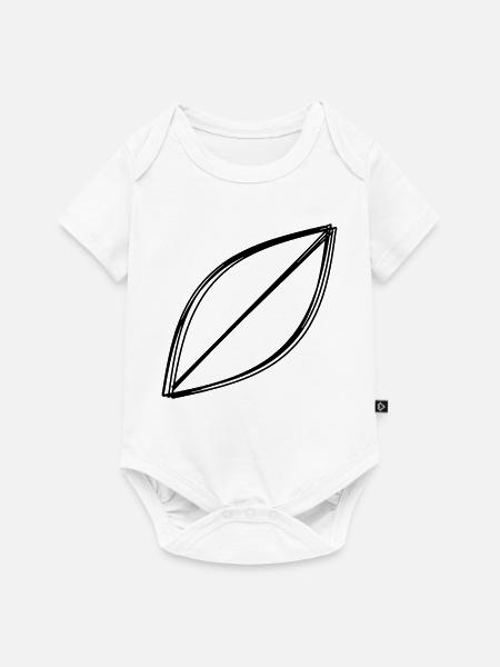 Blatt handgezeichnet - Baby Premium Kurzarmbody - Weiß
