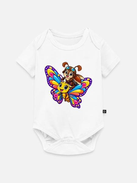 Schmetterling und Maikäfer - Baby Premium Kurzarmbody - Weiß