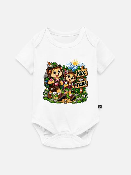 Igel Outdoor - Baby Premium Kurzarmbody - Weiß