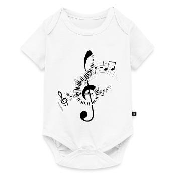 Musiknoten Musik Musiker Notenschlüssel Noten - Baby Premium Kurzarmbody - Weiß - Vorne