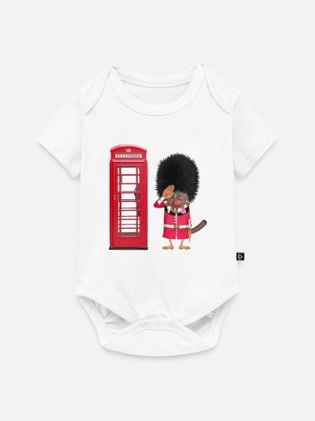 Englisch Foufou 🇬🇧 - Baby Premium Kurzarmbody - Weiß