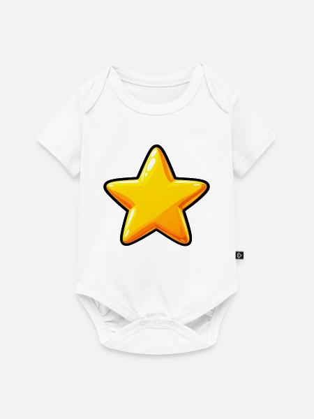 Glänzender goldener Comic Stern - Baby Premium Kurzarmbody - Weiß
