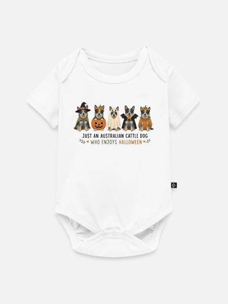 Australische Cattle Dog Halloween-Crew - Baby Premium Kurzarmbody - Weiß