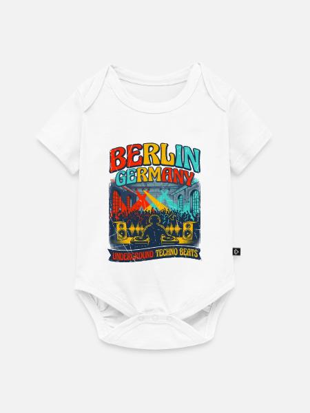 Berlin Germany Underground Techno Beats Music - Baby Premium Kurzarmbody - Weiß