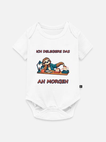 Ich delegiere das an morgen - Baby Premium Kurzarmbody - Weiß