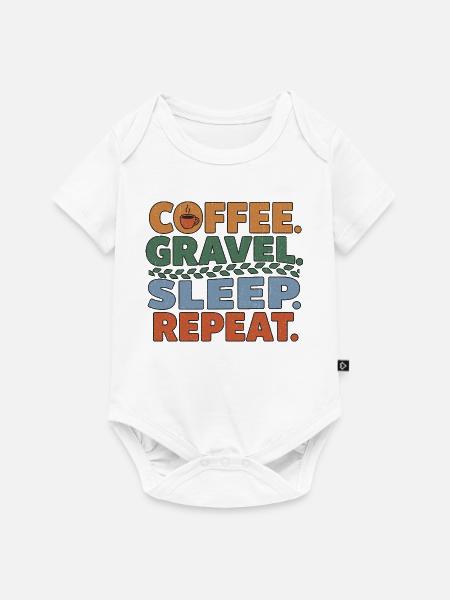 Coffee Gravel Sleep Repeat Ride - Baby Premium Kurzarmbody - Weiß