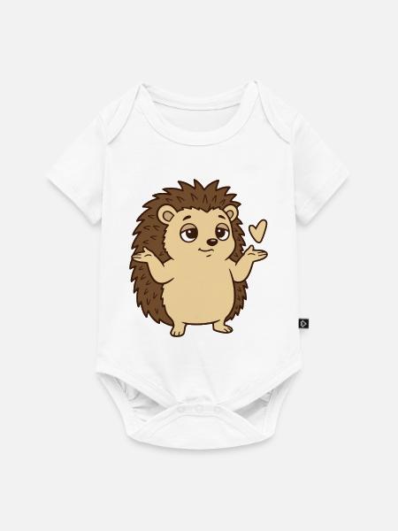 Igel Achselzucken Geste - Baby Premium Kurzarmbody - Weiß