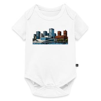 Oslo Stadt Skyline - Baby Premium Kurzarmbody - Weiß - Vorne