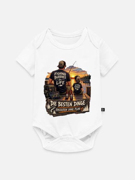 Fischen Buddies fürs Leben - Baby Premium Kurzarmbody - Weiß
