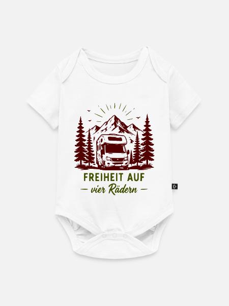 Freiheit auf vier Rädern Bergcamper - Baby Premium Kurzarmbody - Weiß