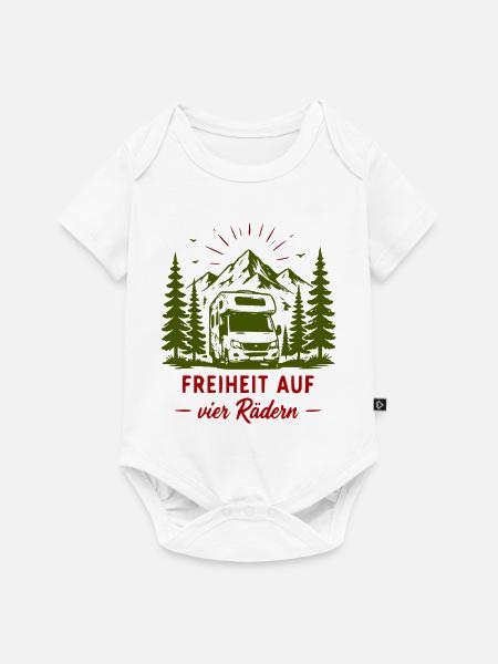 Freiheit auf vier Rädern im Wald - Baby Premium Kurzarmbody - Weiß