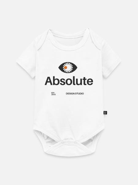 Absolute Augenblume Logo - Baby Premium Kurzarmbody - Weiß
