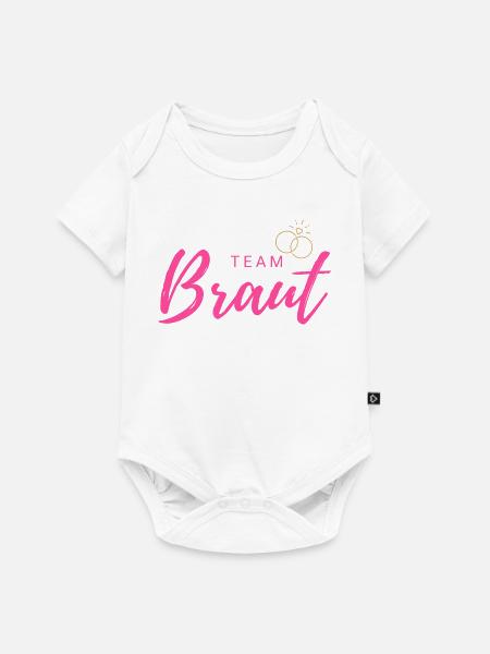 Team Braut Pink Script - Baby Premium Kurzarmbody - Weiß