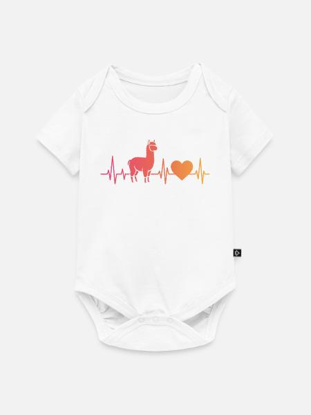 Alpaka Lama Herzschlag Alpaca - Baby Premium Kurzarmbody - Weiß