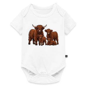 Galloway Rinder - Baby Premium Kurzarmbody - Weiß - Vorne