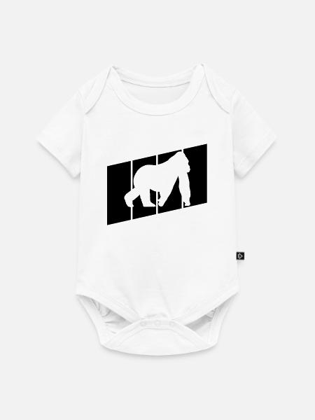 Affen Silhouette - Baby Premium Kurzarmbody - Weiß