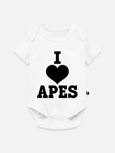I Love Apes - Baby Premium Kurzarmbody - Weiß