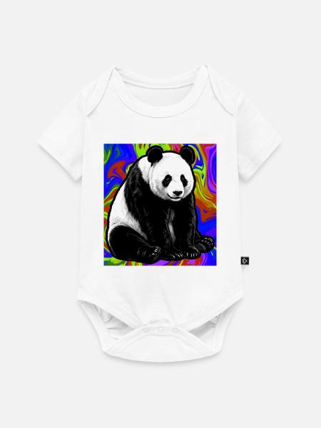 Panda - Baby Premium Kurzarmbody - Weiß