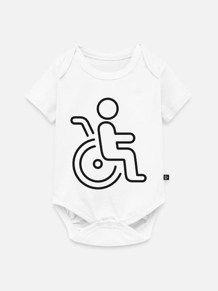 Rollstuhlbarriere-Symbol - Baby Premium Kurzarmbody - Weiß