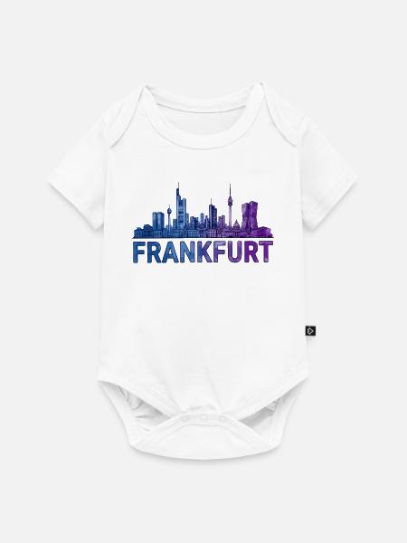 Frankfurt Stadt Skyline - Baby Premium Kurzarmbody - Weiß