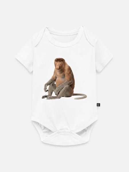 Nasenaffe - Baby Premium Kurzarmbody - Weiß