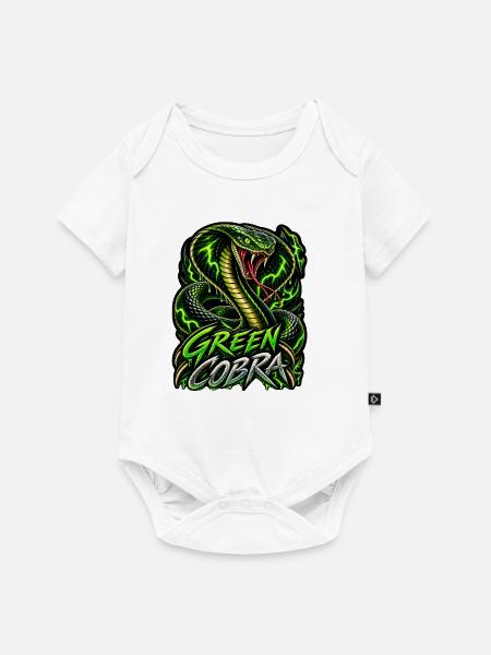 Green Cobra – Neon Kobra - Baby Premium Kurzarmbody - Weiß